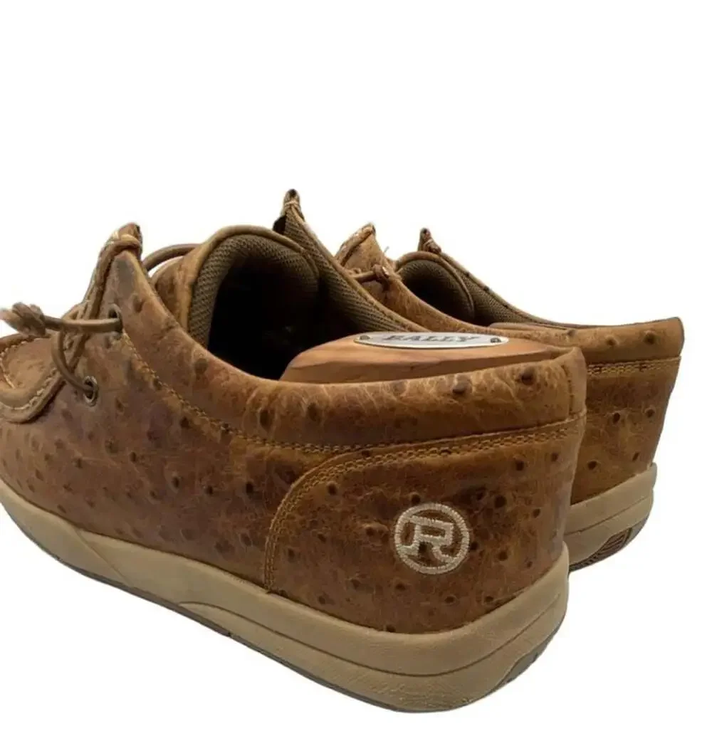 Roper Men's Clear Cut Low Stamped Ostrich Leather Chukka Shoe